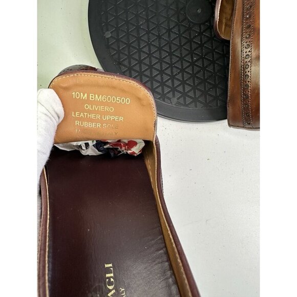 Bruno Magli Oliviero Kiltie Brown Leather Slip On Sneakers - Size 10 M - Picture 9 of 11